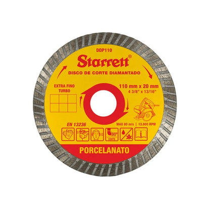 Disco de Corte Diamantado para Porcelanato 110mm Starrett