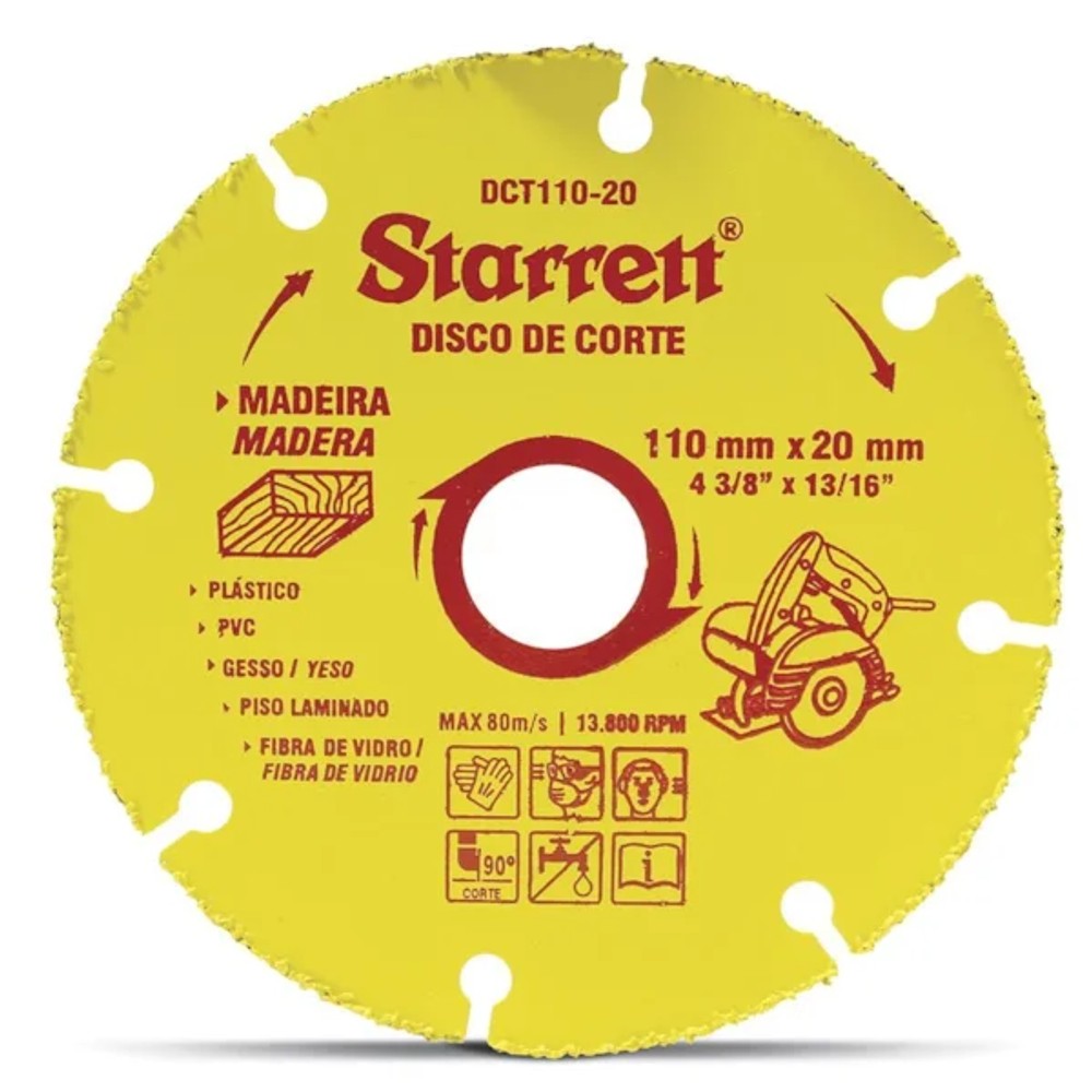 Disco de Corte para Madeira 110x20mm DCT110-20 Starrett