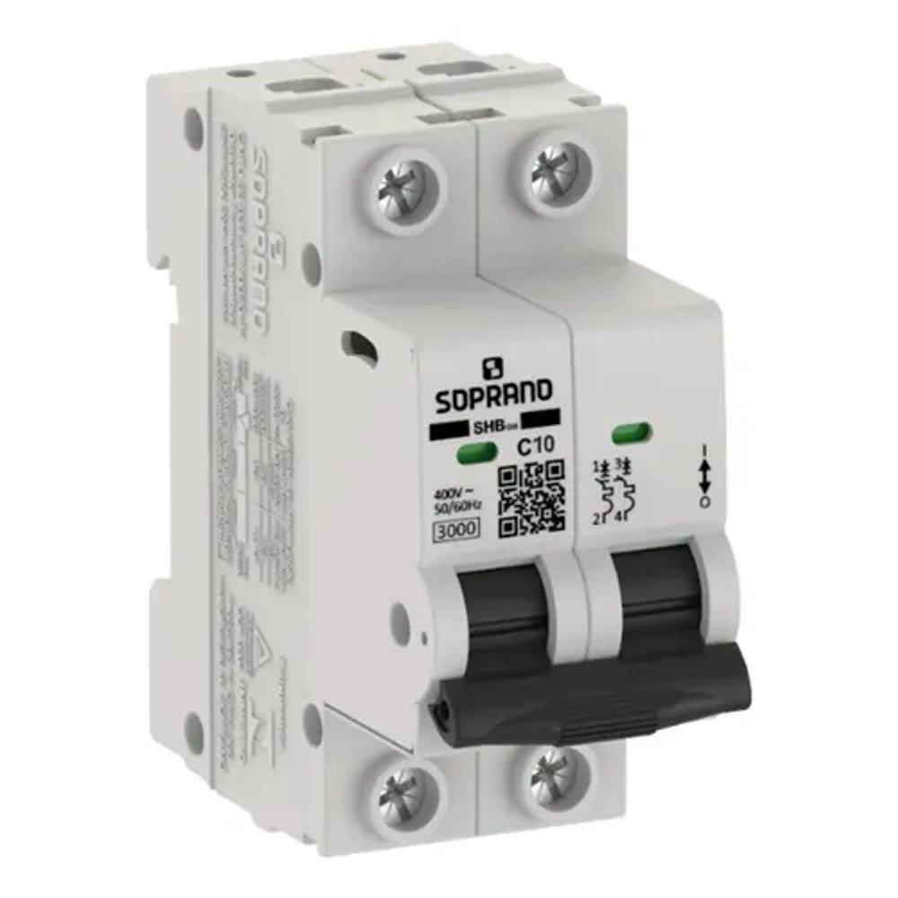 Disjuntor Bipolar 10A 3/4,5kA Linha GIII Soprano
