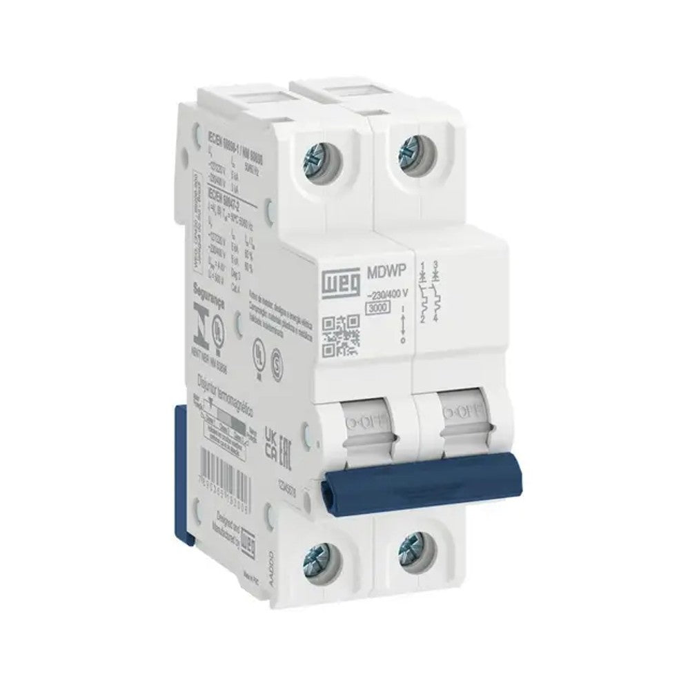 Disjuntor Bipolar 10A 3/5kA MDWP-C10-2 WEG