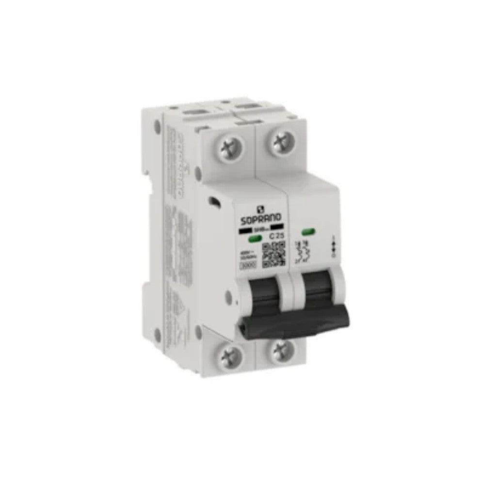 Disjuntor Bipolar 25A 3/4,5kA GII/GIII Soprano