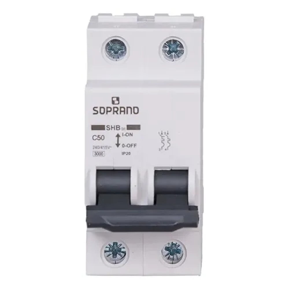 Disjuntor Bipolar 50A 3/4,5kA Linha GIII Soprano