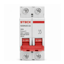 Disjuntor Bipolar 50A 3kA SD62C50 Steck