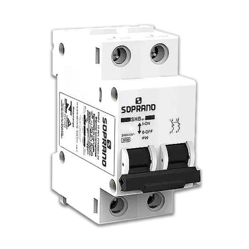 Disjuntor Bipolar 63A 3/4,5KA GII/GIII Soprano