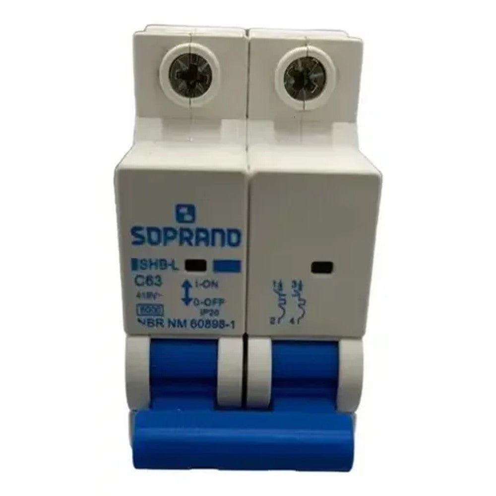 Disjuntor Bipolar 63A 6KA CEMIG LII Soprano