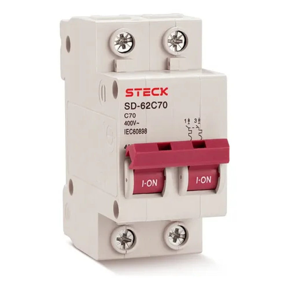 Disjuntor Bipolar 70A 4,5kA SD-62C70 Steck