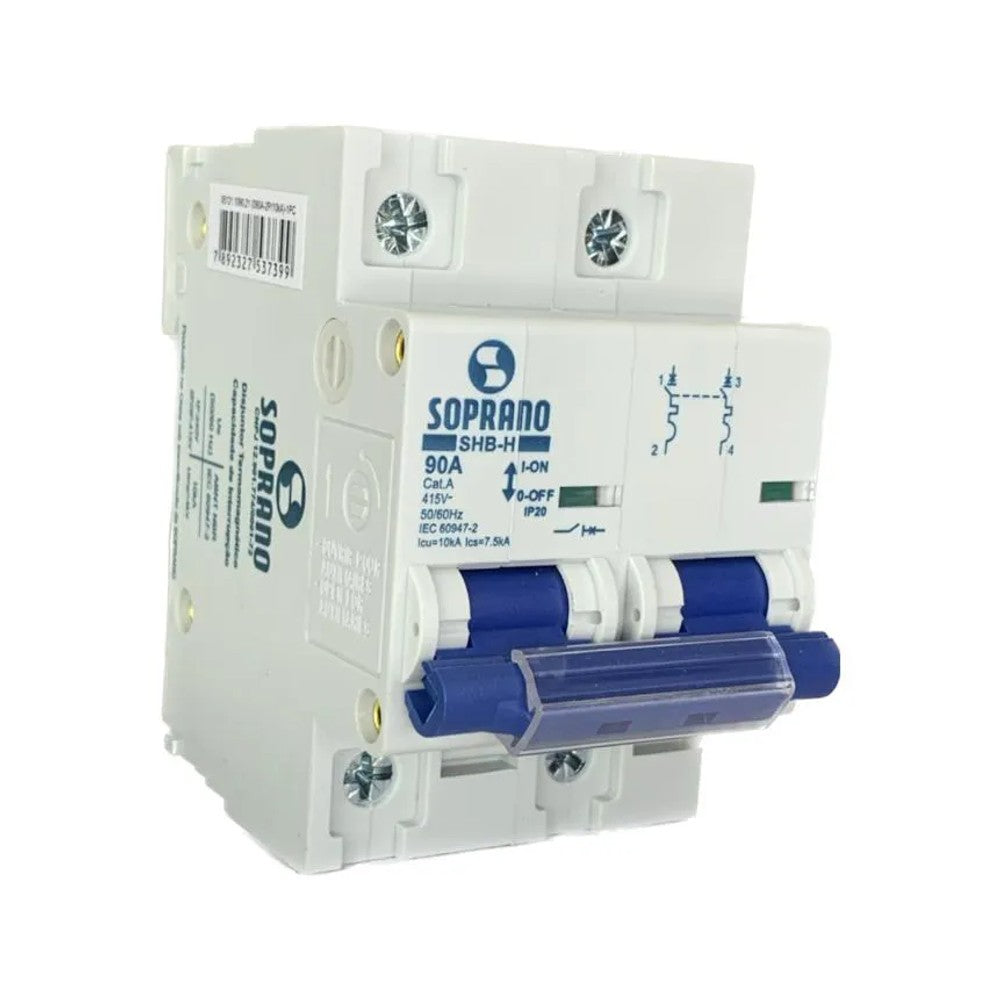 Disjuntor Bipolar 90A 10KA CEMIG HII Soprano