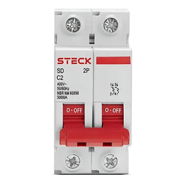Disjuntor Bipolar Curva C 4A 3kA SD-62C04 Steck