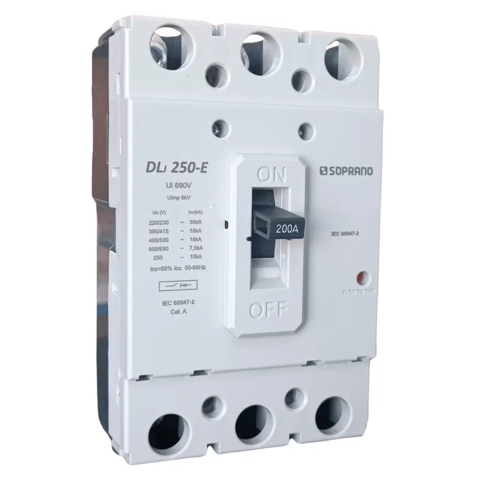 Disjuntor Caixa Moldada DLJ 3 Polos 200A Soprano