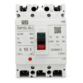 Disjuntor Caixa Moldada DWP125L 3 Polos 100A WEG