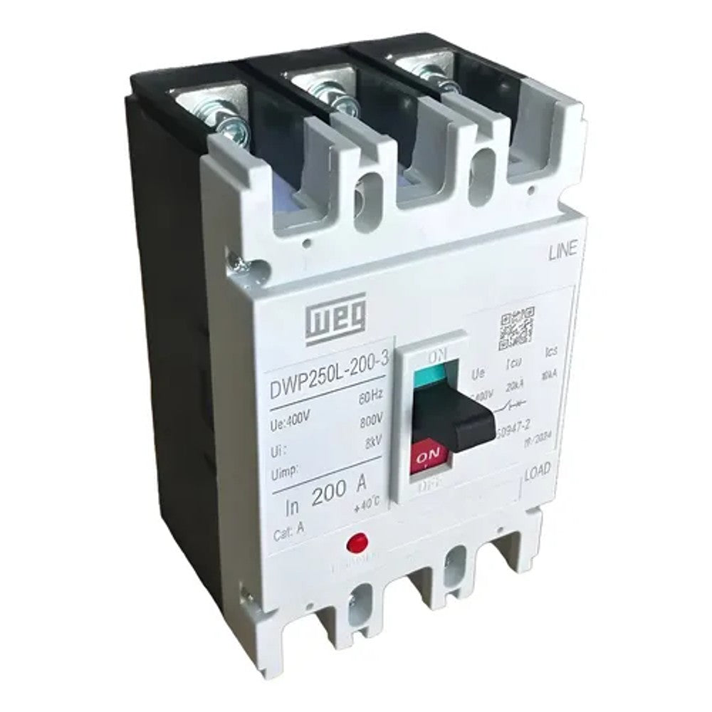 Disjuntor Caixa Moldada DWP250L 3 Polos 200A WEG