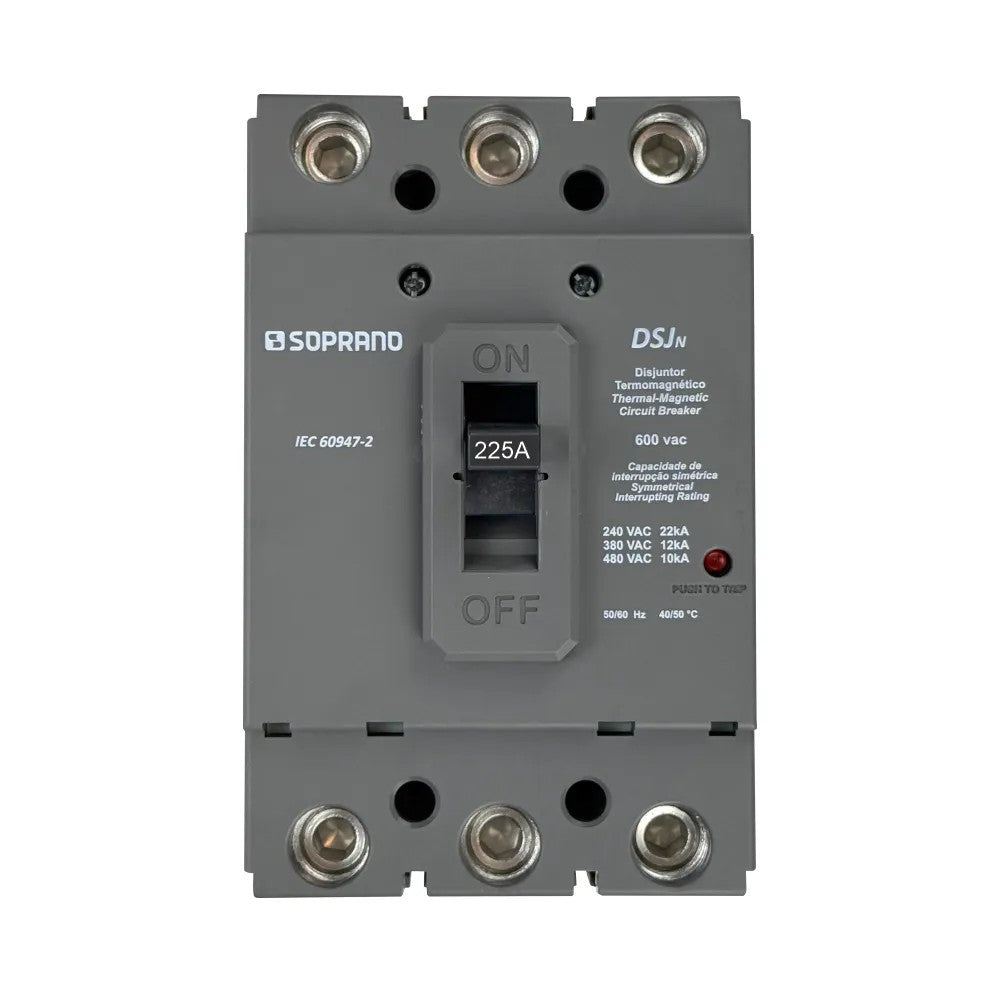 Disjuntor Com Caixa Moldada DLJ 3 Polos 225A Soprano