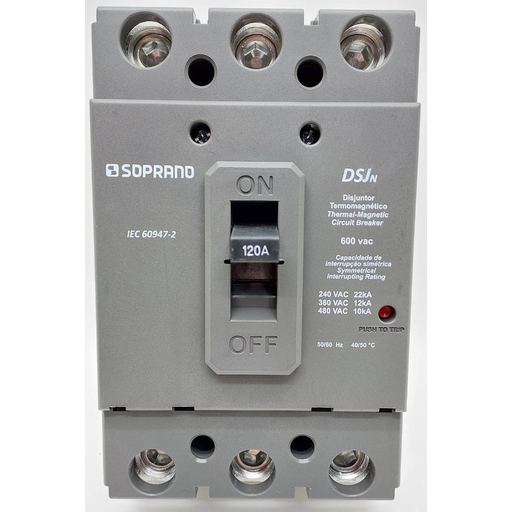 Disjuntor DSJN3B 3 X 120A 22KA CEMIG Soprano