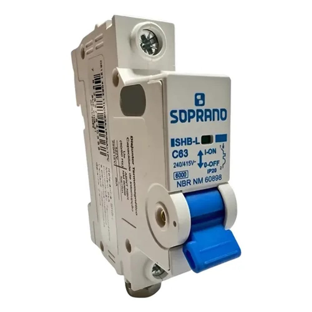 Disjuntor Monopolar 63A 6KA CEMIG Soprano