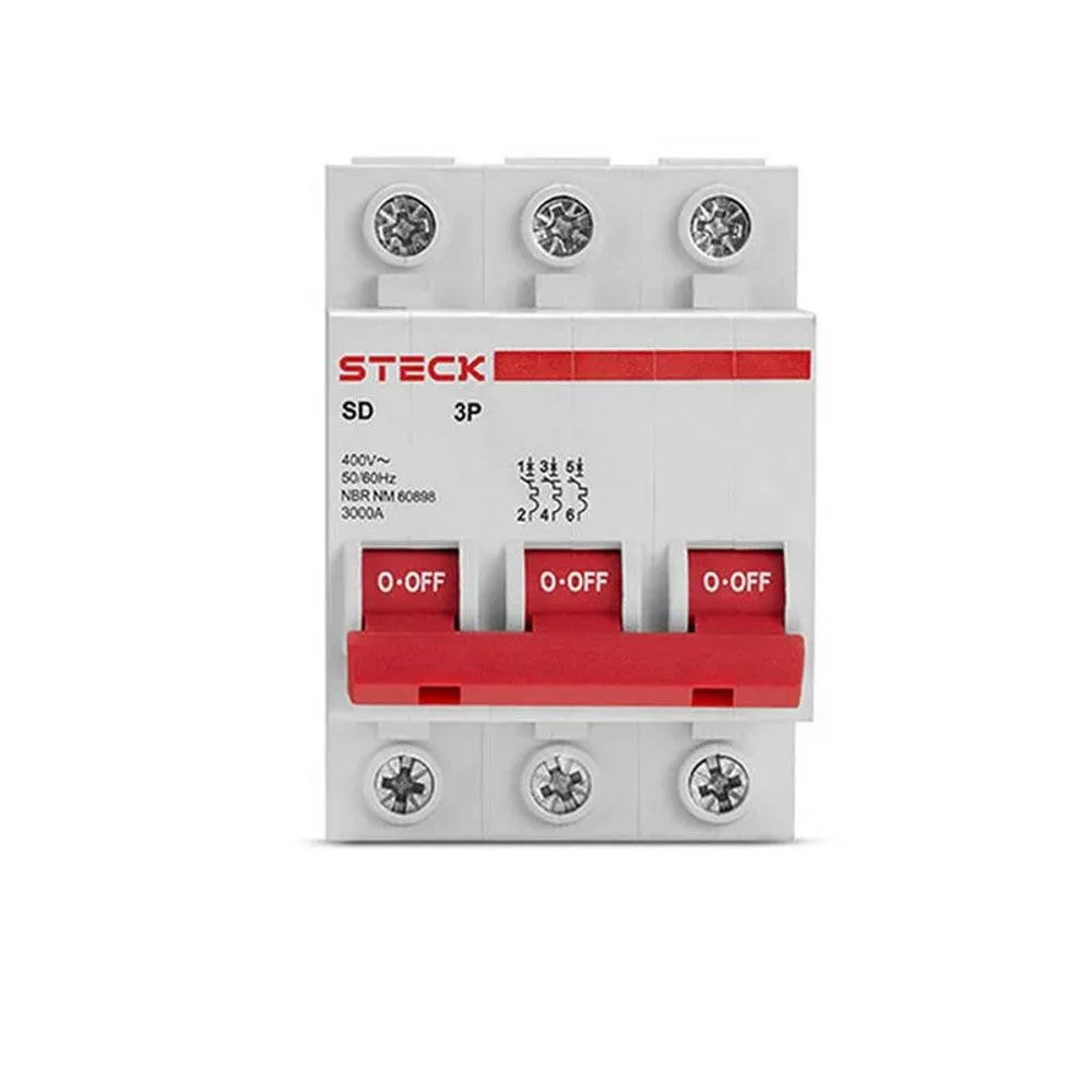Disjuntor Tripolar 10A 3kA SD-63C10 Steck