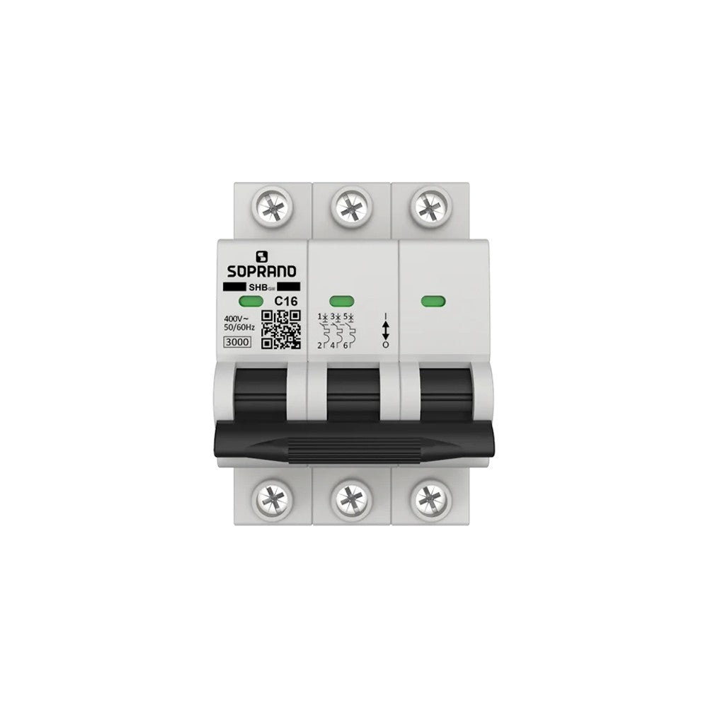 Disjuntor Tripolar 16A 3/4,5kA GII/GIII Soprano