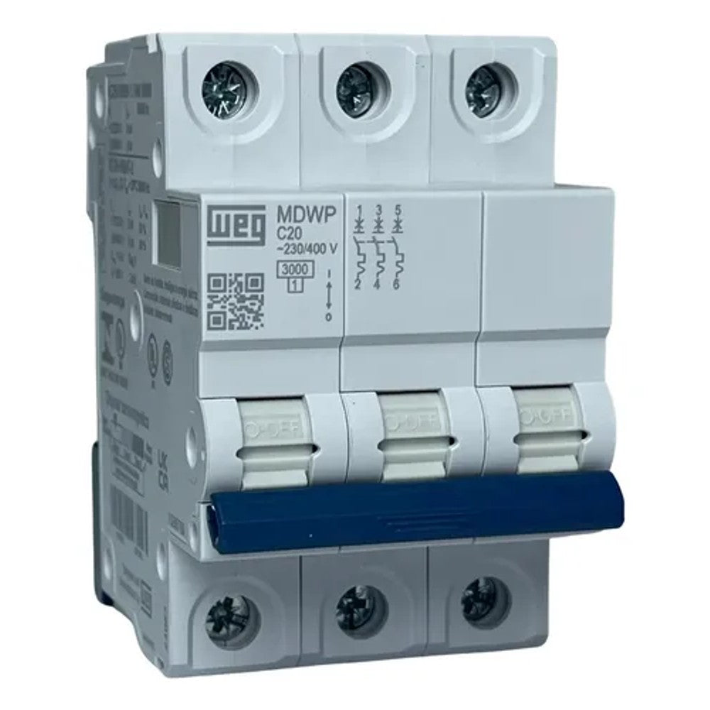Disjuntor Tripolar 20A 3/5KA MDWP-C20-3 WEG