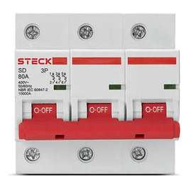 Disjuntor Tripolar 80A 10KA SD3C80 Steck
