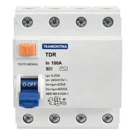 Dispositivo DR 4 Polos 30MA 100A Tramontina
