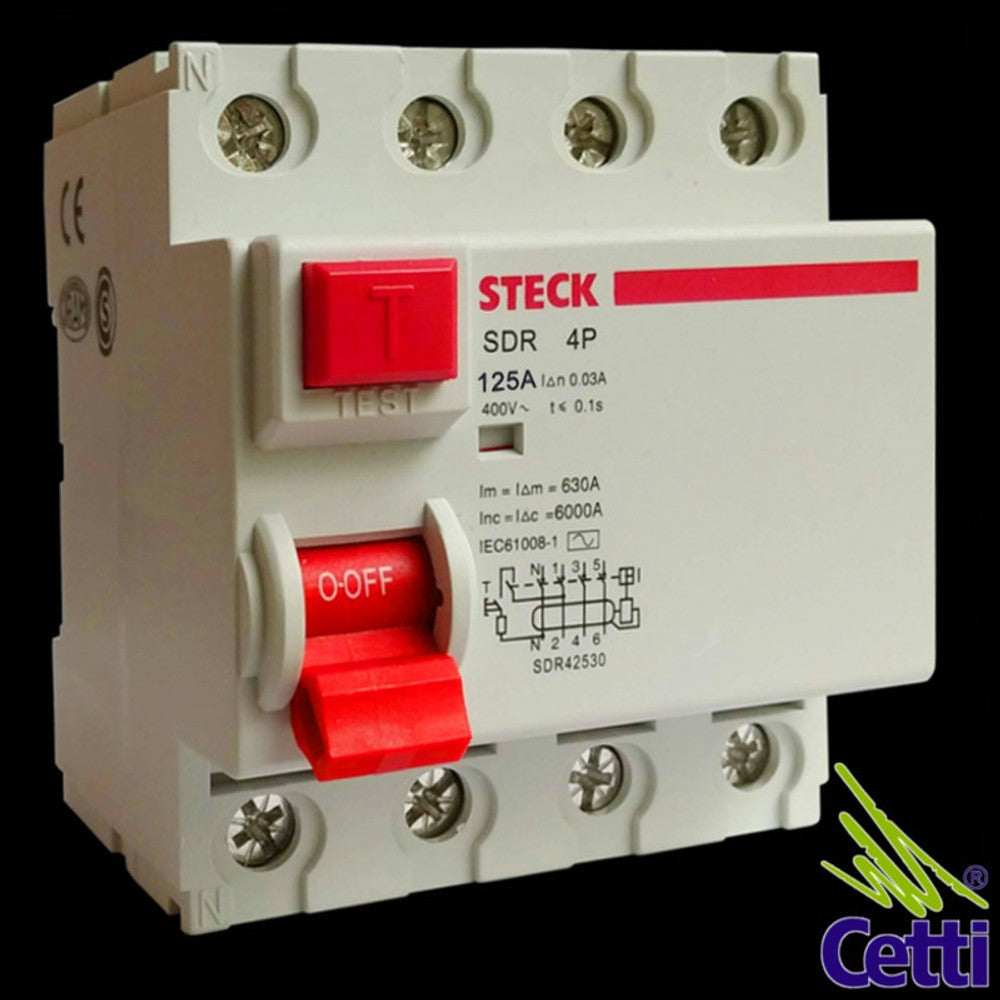 Dispositivo DR 4 Polos 30mA 125A Steck