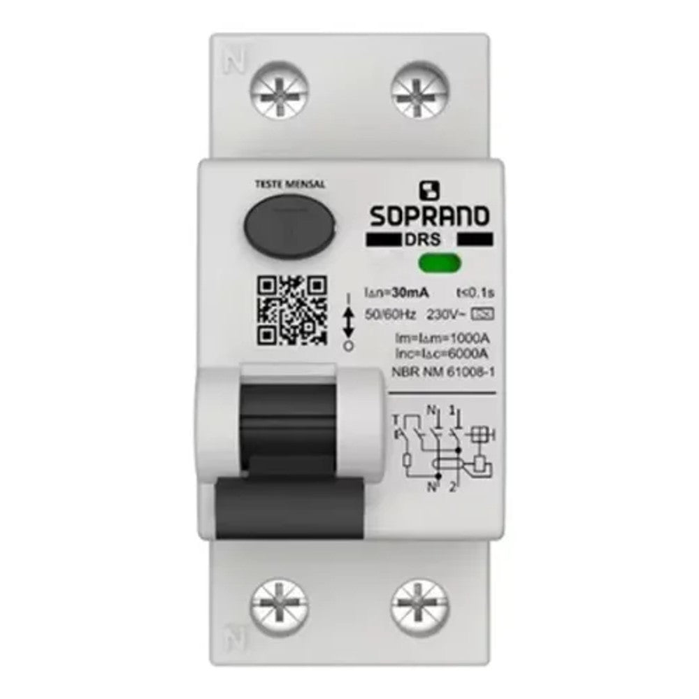 Dispositivo DR 4 Polos 30mA 25A Soprano