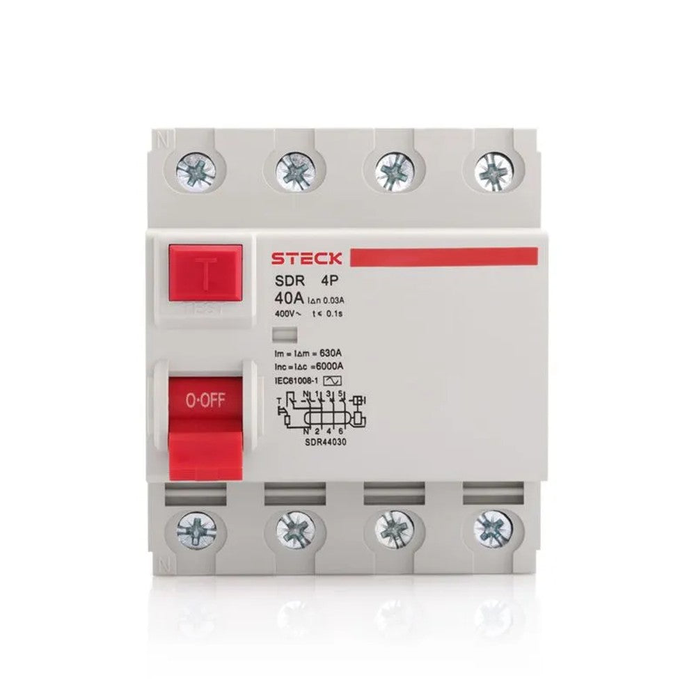 Dispositivo Diferencial Residual 4 Polos 30mA 40A Steck
