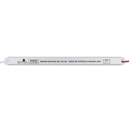 Driver LED Gaya 60W 5A 12V Bivolt IP20 Slim Alumínio 9366