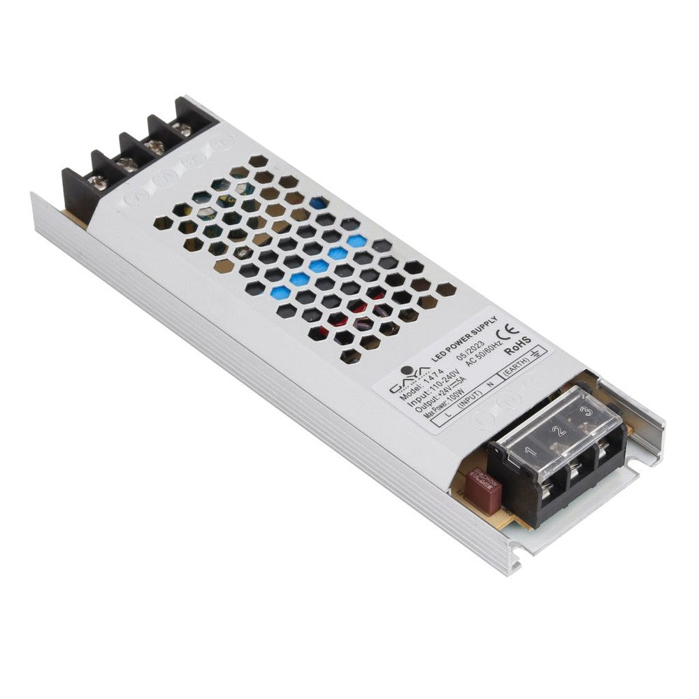 Driver Led Slim 100w 5a 24v Bivolt Ip20 Para Fita Led Gaya