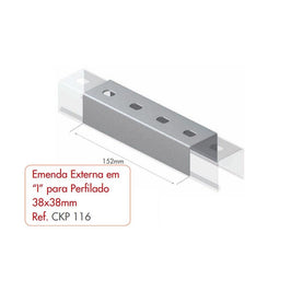 Emenda Externa I 38X38 Chapa 24 para Perfilado