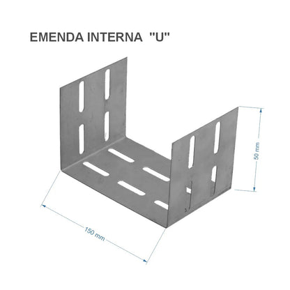 Emenda U 150x 50 Chapa 24 para Eletrocalha