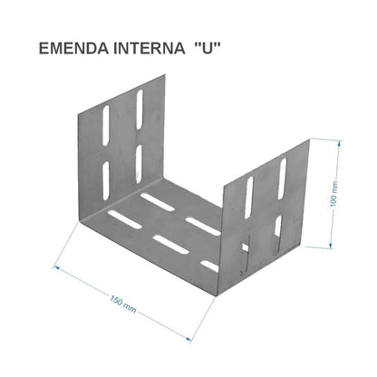 Emenda U 150x100 Chapa 24 para Eletrocalha