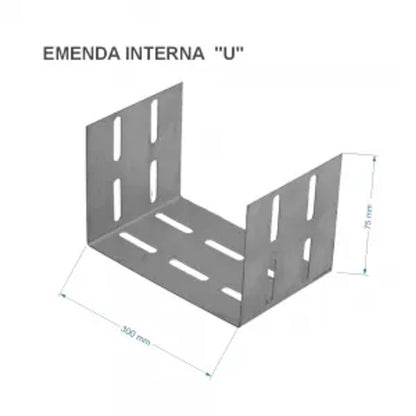 Emenda U 300x50 Chapa 24 para Eletrocalha
