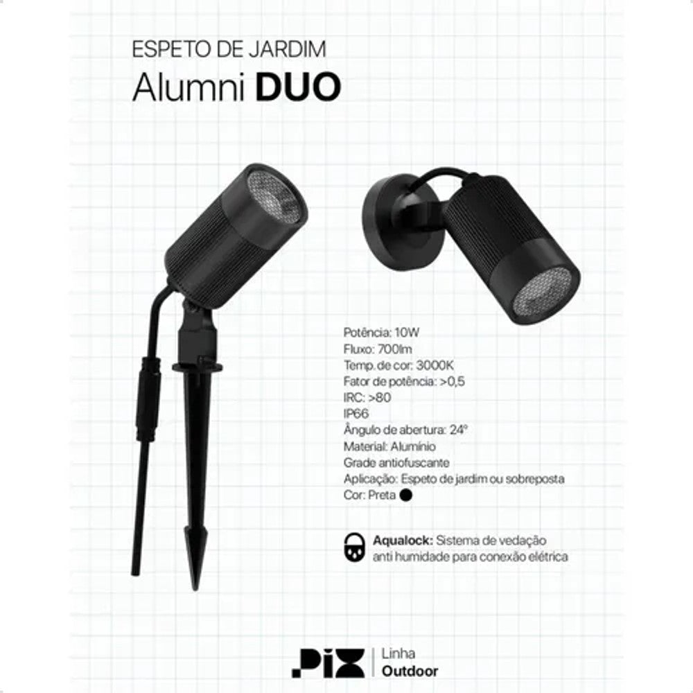 Espeto LED Alumni Duo 10W 3000K Pix