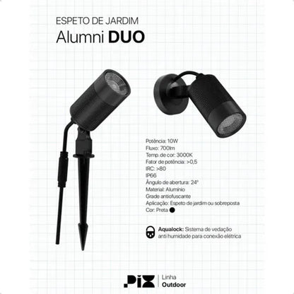Espeto LED Alumni Duo 10W 3000K Pix