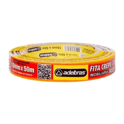 FITA CREPE 18MM X 50M BRANCO ADELBRAS