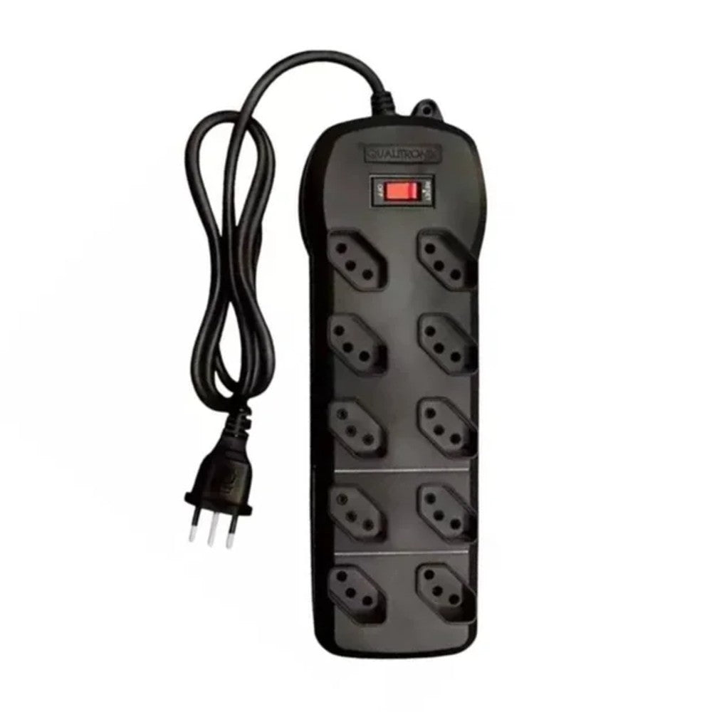 Filtro de Linha 10 Tomadas Bivolt Preto Qualitronix