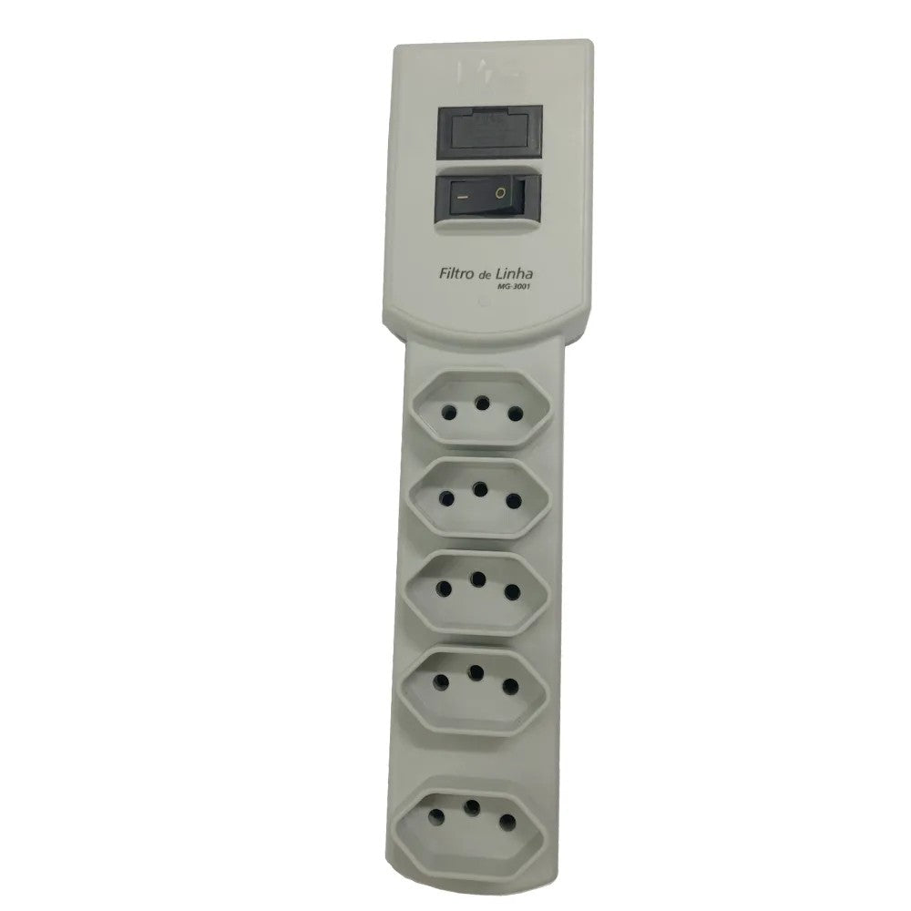 Filtro de Linha 5 Tomadas Bivolt Branco MG3001 Mar-Girius