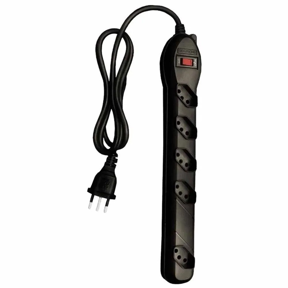 Filtro de Linha 6 Tomadas Bivolt Preto Qualitronix