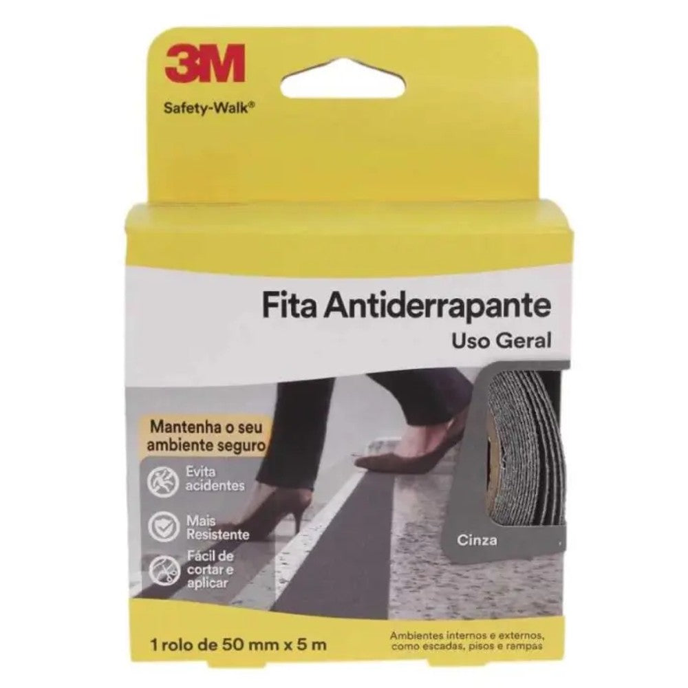 Fita Antiderrapante Uso Geral 50mm x 5m Cinza 3M