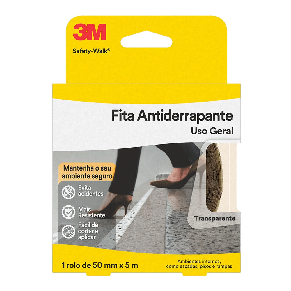 Fita Antiderrapante Uso Geral 50mm x 5m Transparente 3M