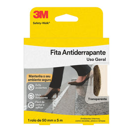 Fita Antiderrapante Uso Geral 50mm x 5m Transparente 3M