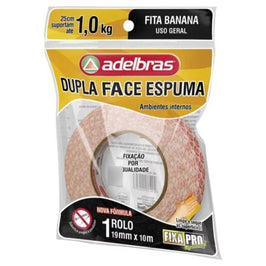 Fita Dupla Face Espumada Ambiente Interno 19mmx10m Adelbras