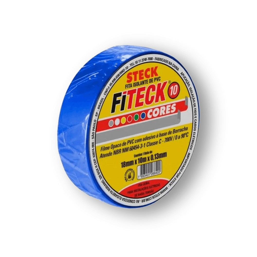 Fita Isolante 18mm x 10m Azul Fiteck