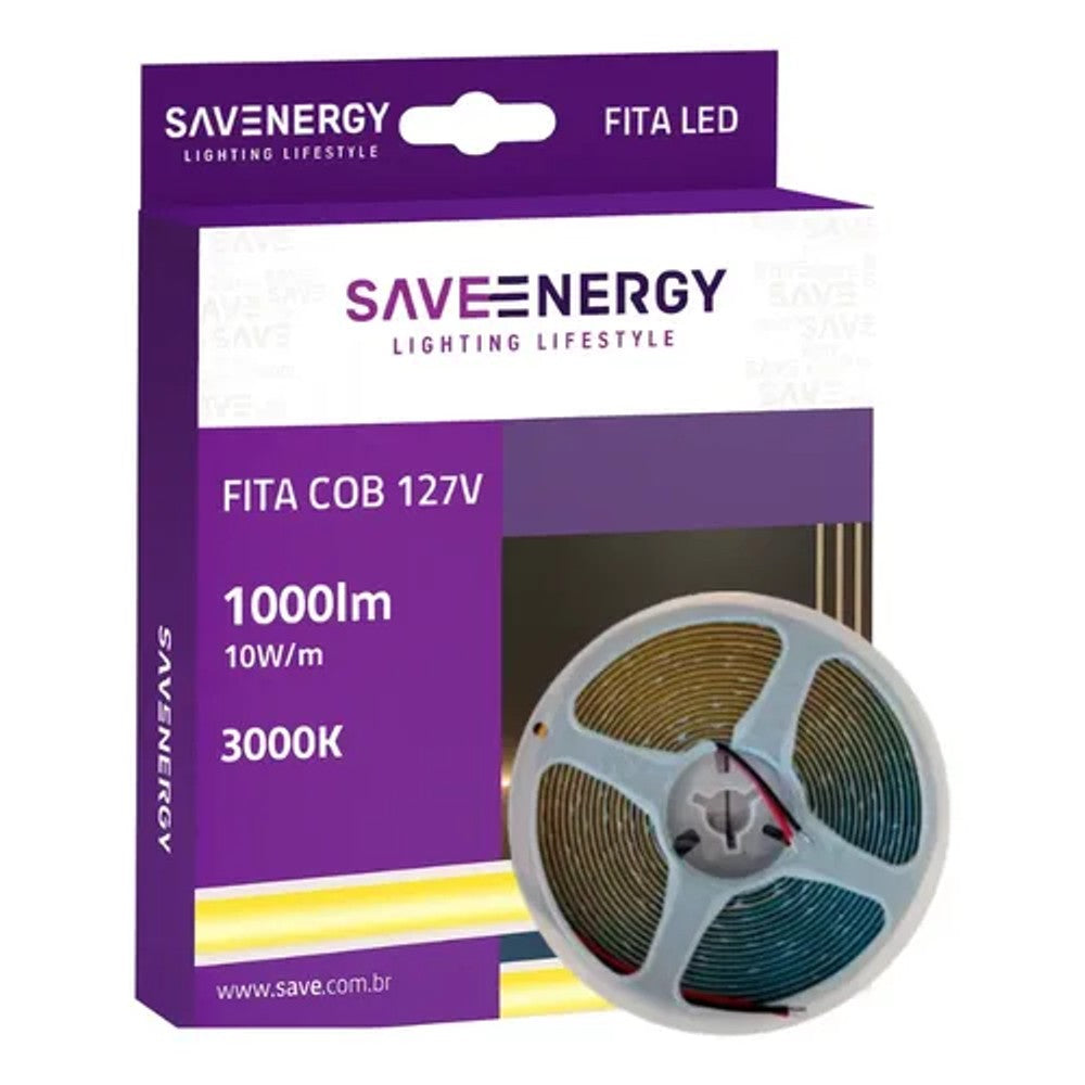 Fita LED 10W 127V 3000K 10m IP20 Save Energy