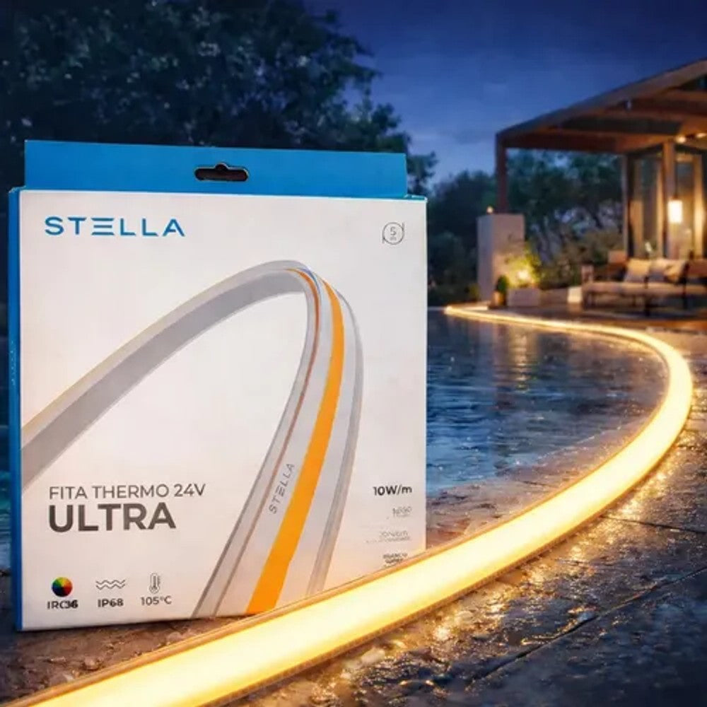 Fita LED 10W 24V 3000K IP68 5 Metros Thermo Stella
