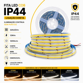 Fita LED COB 12W 127V 4000K IP67 Save Energy