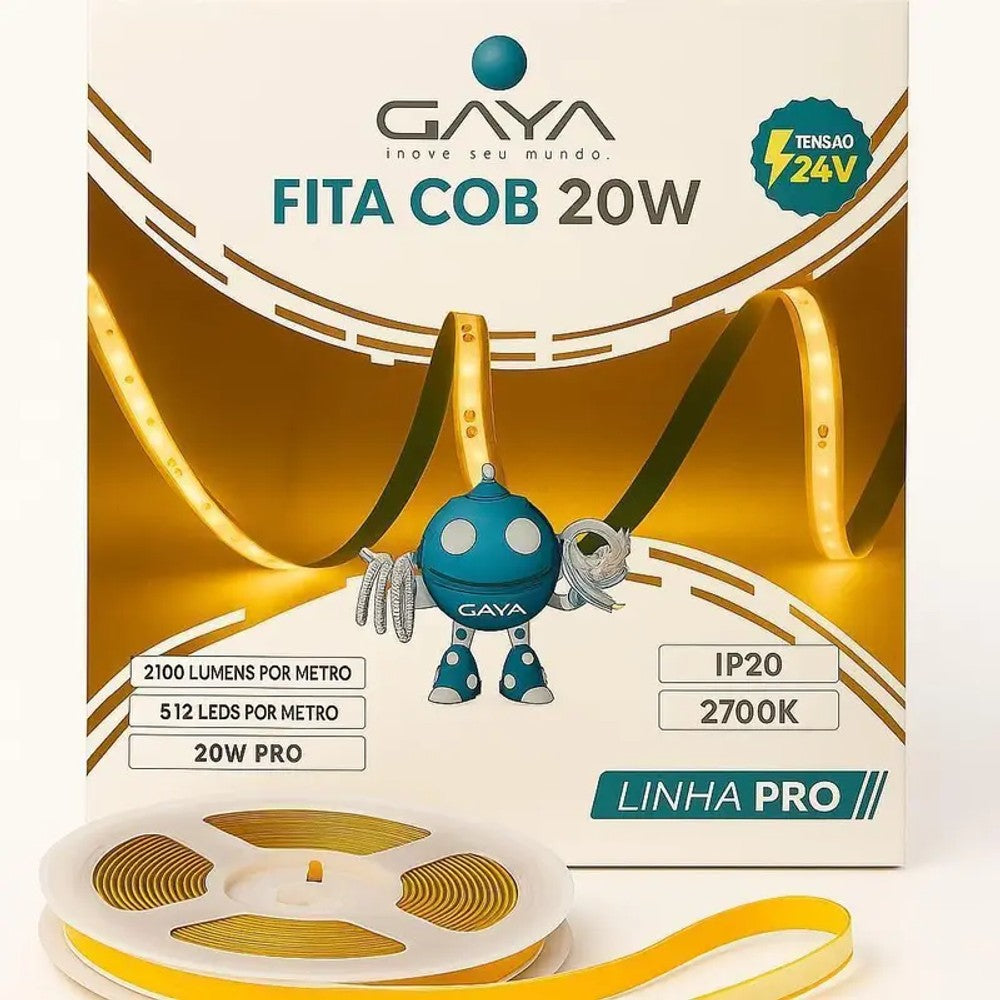 Fita LED COB GAYA 20W por metro 24V 5 metros 2700K Modelo 1451
