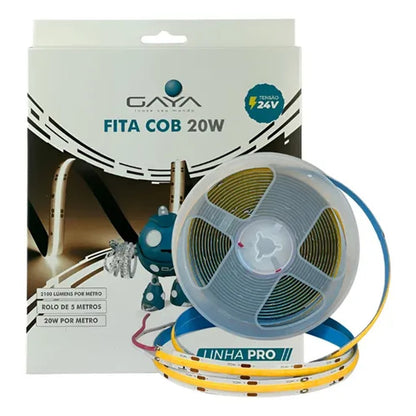 Fita LED Gaya Cob 20 Watts 4000 Kelvin 24 Volts 5 Metros Modelo 1452