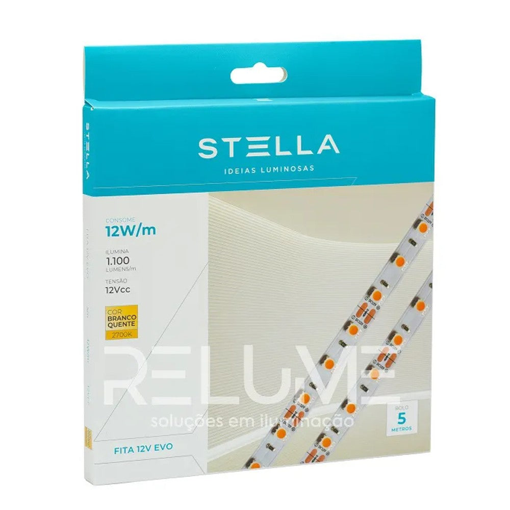 Fita LED Stella EVO 12W 12V 2700K 5 Metros IP20