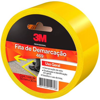 Fita de Demarcação de Solo 50mm x 30m Amarela 3M